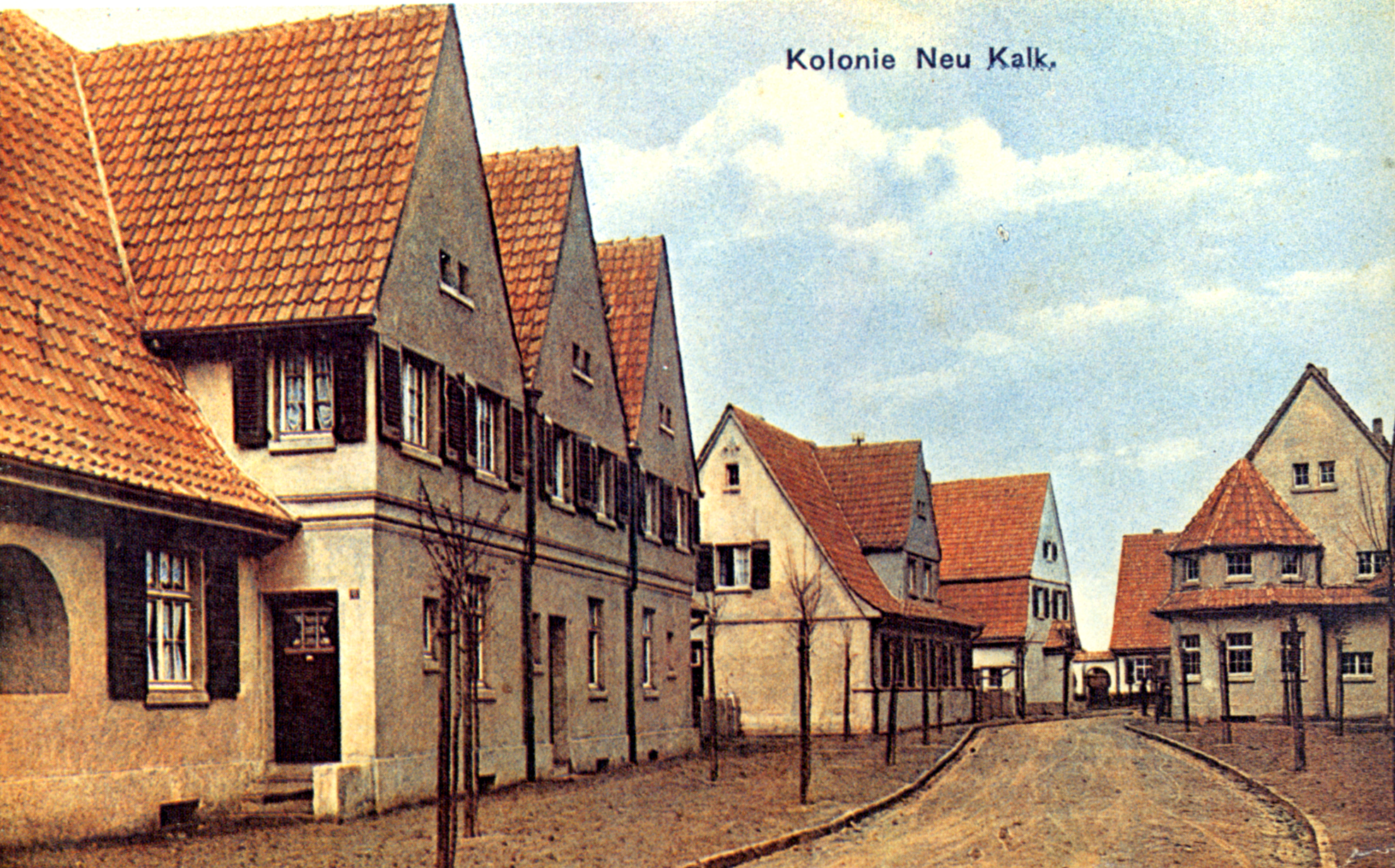 Postkarte der heutigen Oberlarer Straße, Fotograf unbekannt, veröffentlicht u.a. bei Rolf Hönscheid: Rote Kolonie, Troisdorfer Jahresheften, 1979